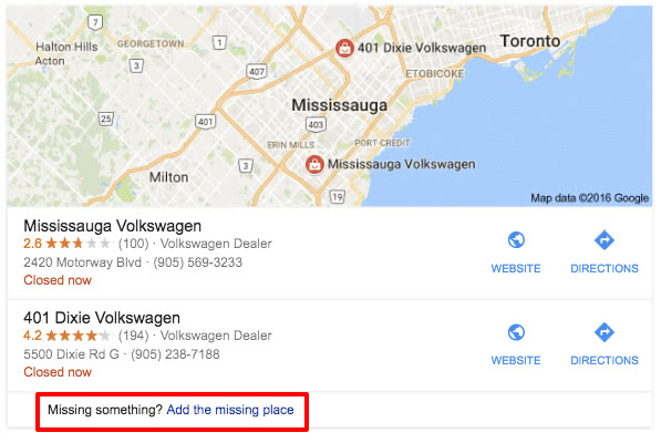 Google Testing Add a Missing Place in Local 3 Pack