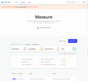 web.dev measure