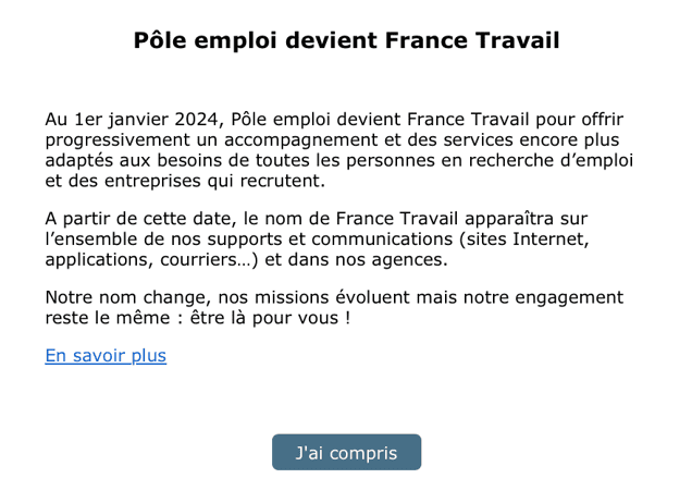 Pop-up France Travail