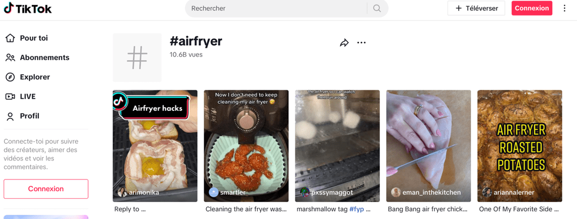 Recherche tiktok airfryer