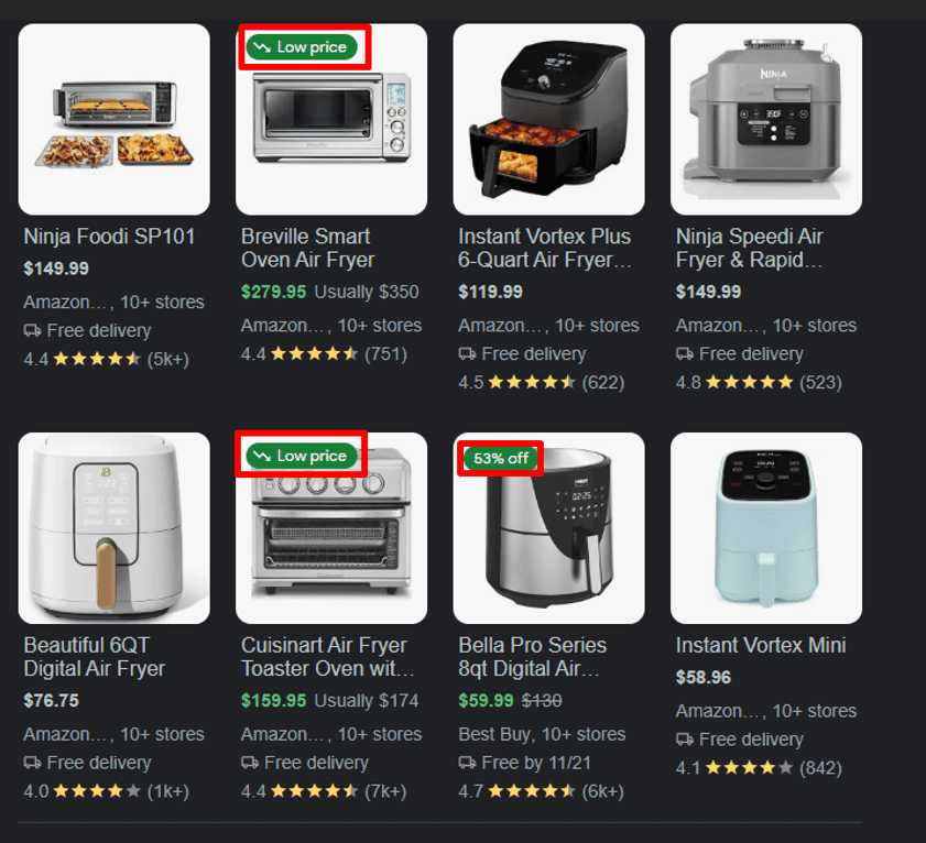 Réduction airfryer